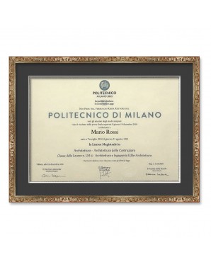 Cornice classica per diplomi argento-43x55 cm-antracite